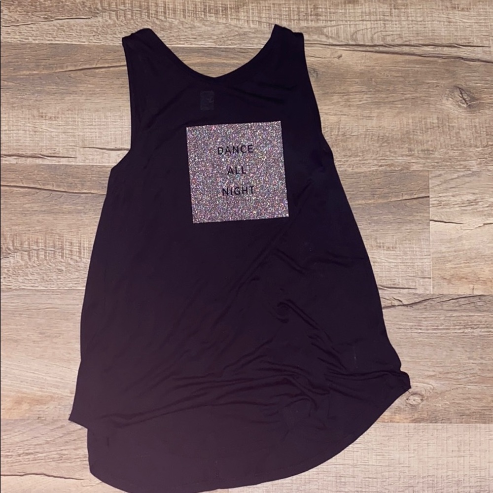 XS Old Navy black “Dance All Night” tank top/new